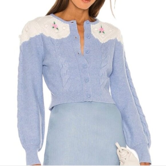 Alice McCall Powder Blue Day by Day Cardigan, Medium, NWOT - Picture 1 of 4